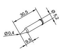 Ersa Panne de fer à souder 102 PD LF 04 ERSADUR forme crayon 0,4 mm 1 pièce