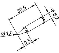 Ersa Panne de fer à souder 102 PD LF 10 ERSADUR forme crayon 1 mm