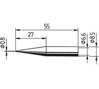 Ersa 842 SD LF Panne de fer à souder forme de crayon, rallongée Taille de la panne 0.8 mm Contenu 1 pc(s)
