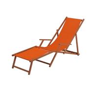 Erst-Holz Chaise Longue Jardin Couleur Terracotta, Bain de Soleil Pliant, Repose-Pieds, Oreiller 10-309FKH
