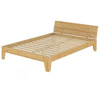 Erst-Holz Lit Adulte en pin Naturel 160x200 lit Robuste, Design Moderne, avec sommier à Lattes 60.62-16