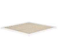 Erst-Holz® Lit bas blanc, 200 x 200 cm, extra plat, en bois de pin V-60.47W-20, sommier à dérouler, avec