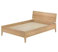 Erst-Holz Lit Double Non métallique en hêtre Pieds Coniques 140x200 avec Accessoires au Choix V-60.94-14 sommier à Lattes INCL.