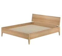 Erst-Holz Lit Double Non métallique en hêtre Pieds Coniques 180x200 avec Accessoires au Choix V-60.94-18 sommier à Lattes INCL.