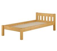 Erst-Holz Lit en Bois Massif, Cadre de lit 100 x 200, pin laqué Couleur chêne sommier à Lattes INCL.