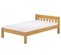 Erst-Holz Lit en Bois Massif, Cadre de lit 120 x 200, pin laqué Couleur chêne sommier à Lattes et Matelas INCL.