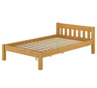 Erst-Holz Lit en Bois Massif, Cadre de lit 120 x 200, pin laqué Couleur chêne sommier à Lattes INCL.