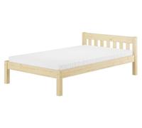 Erst-Holz Lit en Bois véritable, Cadre de lit en pin 120x200 cm, Non traité sommier à Lattes et Matelas INCL.