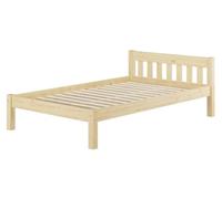 Erst-Holz Lit en Bois véritable, Cadre de lit en pin 120x200 cm, Non traité sommier à Lattes INCL.