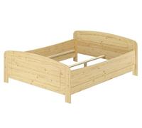 Erst-Holz® Lit extra haut en bois de pin massif 160 x 200 cm - Accessoires au choix - Cadre en bois de pin V-60.44-16 - Cadre en bois de pin et matelas avec