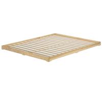 Erst-Holz® Lit futon 180 x 200 cm, peu encombrant, extra bas, en frêne laqué, V-60.47E-18, sommier à roulettes avec