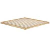 Erst-Holz Lit futon 200x200 Gain de Place lit loft Extra Bas frêne Vernis V-60.47E-20 sommier à Lattes INCL.