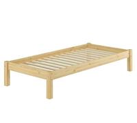 Erst-Holz Lit futon pin Massif naturell 90x200, Design Moderne sans tête de lit y Compris sommier 60.35-09