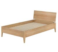 Erst-Holz® Lit large, sans métal, en bois de hêtre, pieds coniques, 120 x 200 cm, avec accessoires au choix, V-60.94-12 sommiers enroulables avec