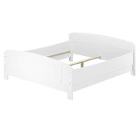 Erst-Holz Lit Senior Blanc en Bois Extra Haut 180x200 Pin Blanc Accessoires au Choix V-60.44W-18sommier à Lattes et Matelas INCL.