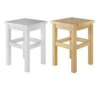 Erst-Holz Tabouret en Bois Massif sans Dossier en pin Massif Naturel ou Blanc V-90.71-41pin