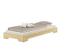 Erst-Holz® Trois variantes de lit solide moderne pour adultes 80x190 pin massif V-60.41-08-190 lattes en planches de bois rigides incl.