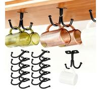 Eruceky 10 PCS Rack de Rangement Tasse en Métal, Crochet Sous Placard, Économisez plus d'espace pour placer des tasses, des ustensiles de cuisine, des petits objets, des vêtements, etc