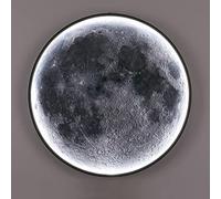 ERUGWHNK Applique Murale intérieure LED en Forme de Lune, à intensité Variable, 3 Couleurs (3000-6000K), pour Couloir, Chambre ou Salon. Forme Ronde.