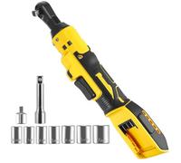 ERUGWHNK liquet sans Fil Compatible avec Batterie DeWalt 18 V, kit électrique 3/8" avec 7 Douilles, Adaptateur 1/4", Marche Avant et arrière, 260 TR/Min, éclairage LED à Impact (sans