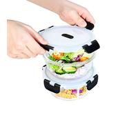 ERUIV Boite Vonservation Verre ronde, 2 pièce 620ml Lunch Box, Boite En Verre Avec Couvercle Alimentaire garder frais, recipient verre wtransparent