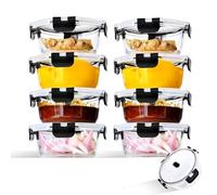 ERUIV Lunch box verre, 8 pièce 400ml Boite Verre Hermetique Alimentaire, Boite Repas Verre empilables, Boite Conservation Alimentaire garder frais, Boite Alimentaire transparent