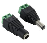 ERYTRJF Connecteur mâle et femelle CC à 2 broches vers prise creuse de 5,5 x 2,1 mm pour ruban LED COB (DC mâle femelle, 1 pièce)