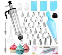 Erzekrim 40PCS Douilles de Décoration de Gâteau Douille Patisserie Seringue Gateau Seringue Alimentaire Patisserie Poches à Douille Réutilisables en Silicone pour Gâteaux Cupcakes Pâtisseries (Noir)