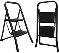 Escabeau 2 Marches Pliable Antidérapants Échelles Marche Pied Pliante 2-level Max 150kg Acier Robust Intérieur