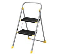 Escabeau 2 marches pliable Charge 150kg Marche-pied Pliable Pieds anti-dérapants Bricolage Maison Chantier INTEC