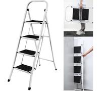 Escabeau 4 marches en Extra Large et Confortable Pliable, capacité de Charge 150 kg