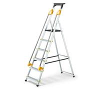 Escabeau 6 marches DURAMP alu pliable sécurisé plateforme Hostrom
