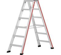 Escabeau à marches Hymer, accessible des deux côtés, 2x6 marches, hauteur escamotable 1,35 m, hauteur de portée 2,91 m, poids 8,1 kg