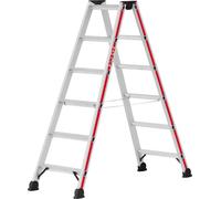 Escabeau à marches Hymer, accessible des deux côtés, 2x6 marches, hauteur escamotable 1,38 m, hauteur de portée 2,88 m, poids 6,7 kg