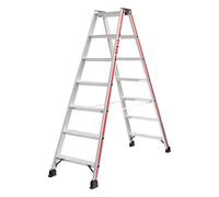 Escabeau à marches Hymer, accessible des deux côtés, 2x7 marches, hauteur escamotable 1,61 m, hauteur de portée 3,12 m, poids 8,0 kg