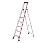 Escabeau à marches Hymer avec plate-forme, accès d'un côté, 6 marches, hauteur escamotable 1,95 m, hauteur de portée 3,35 m, poids 6,4 kg