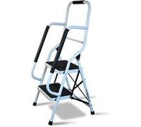 Escabeau Bm Médical ESC-2-MC avec main courante, 2 marches - Échelle multi-usage Bricolage intérieur et à l'extérieur