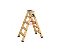 - Escabeau Bois 2 Plans (platrier) 4 Marches + Tablette Et Sangles H:107cm -