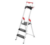 Escabeau de sécurité Pliable en Aluminium 3 marches Larges Hailo L100