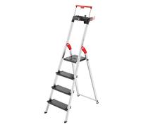 Escabeau de sécurité Pliable en Aluminium 4 marches Larges Hailo L100