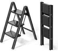 Escabeau domestique en aluminium - pliable - hauteur 3,8 m - 2-4 marches - charge 150 kg - léger et compact