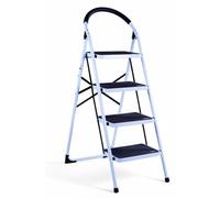 Escabeau domestique pliable en acier, 4 marches caoutchoutées antidérapantes, hauteur 95 cm, Comfort Step