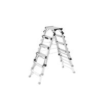 Escabeau double accès professionnel télescopique - HAILO - D100 - 2x6 marches - Hauteur travail 2,87 m - Aluminium