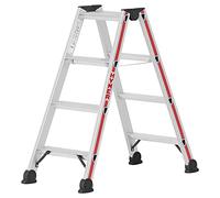 Escabeau à marches Hymer, accessible des deux côtés, 2x4 marches, hauteur escamotable 0,90 m, hauteur de portée 2,42 m, poids 4,5 kg