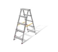 Escabeau en aluminium 2 X 5 marches Charge 150 kg Hauteur 1,14 m VITO Fabriqué en Europe