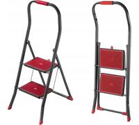 Escabeau - Escabeau pliant - 2 marches - Acier - Ménage - Capacité de charge 150 kg