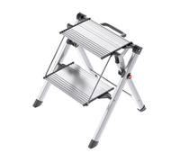 Hailo Escabeau Mini Comfort pliable en aluminium, 2 marches, 45 cm