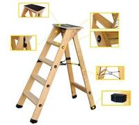 Escabeau Lyonnais bois 4 marches + tablette CENTAURE - 483204 G