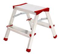 Escabeau Marche-Pied Aluminium 2 marches Portée Max 125 kg Pliable Pieds Anti-dérapants BRIXO