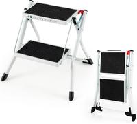 Escabeau/marchepied pliant - Deux marches pliables - Largeur 20 cm - Jusqu'à 150 kg - Poignée de transport - Marches antidérapantes